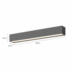 Lucande Terrassebelysning > LED-væglampe Lengo, 50 cm antracit, op/ned 3000K