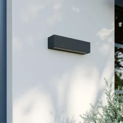 Lucande Terrassebelysning|Væglamper > LED-væglampe Lengo, 25 cm, antracit, down, 3000K