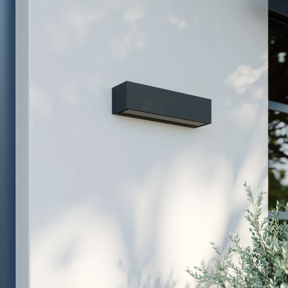 Lucande Terrassebelysning|Væglamper > LED-væglampe Lengo, 25 cm, antracit, down, 3000K