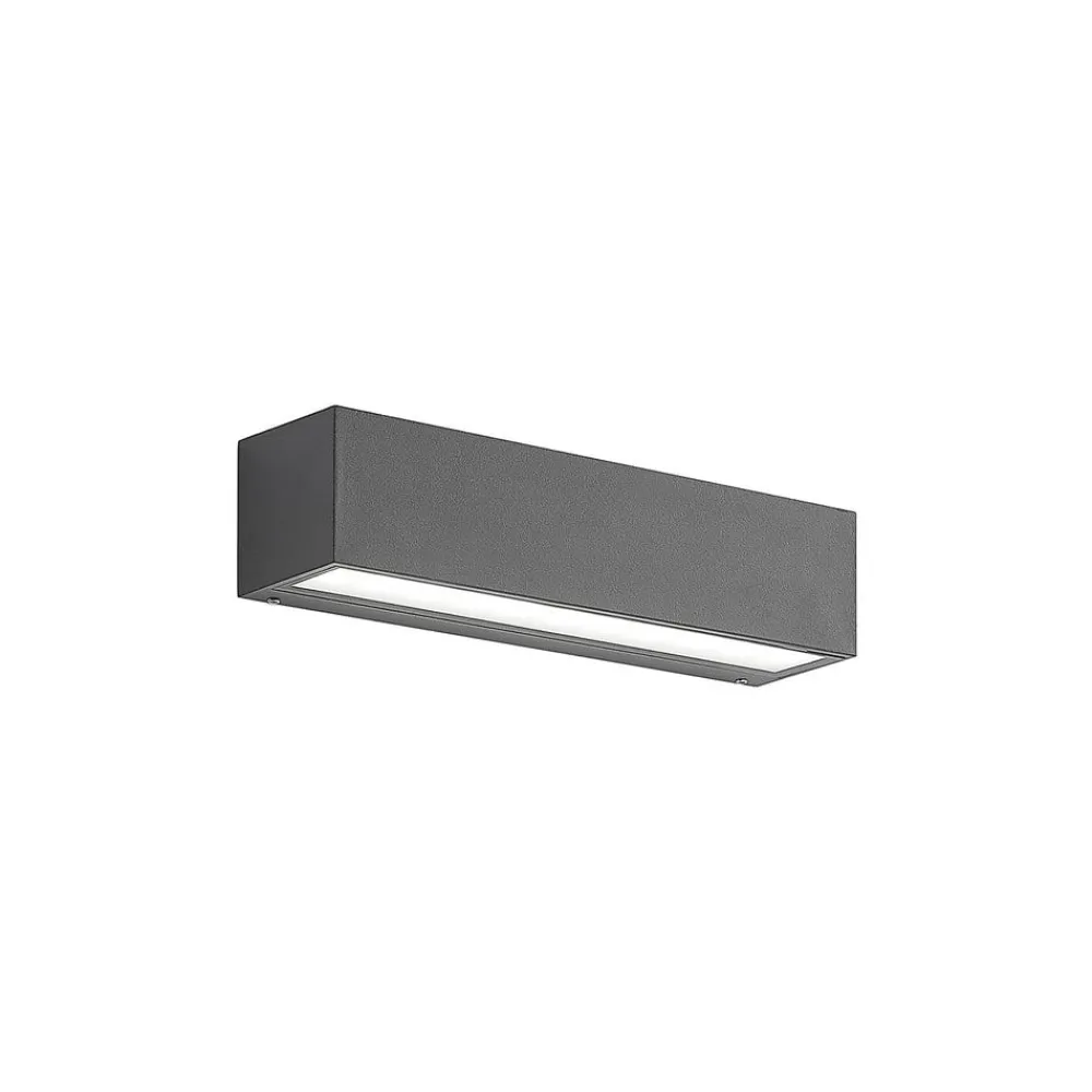 Lucande Terrassebelysning|Væglamper > LED-væglampe Lengo, 25 cm, antracit, down, 3000K