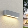 Lucande Terrassebelysning|Væglamper > LED-væglampe Lengo, 25 cm, sølv, 1 lyskilde, IP65