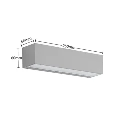 Lucande Terrassebelysning|Væglamper > LED-væglampe Lengo, 25 cm, sølv, 1 lyskilde, IP65