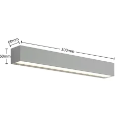 Lucande Terrassebelysning|Væglamper > LED-væglampe Lengo, 50 cm, sølv, 2 lyskilder, IP65