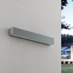 Lucande Terrassebelysning|Væglamper > LED-væglampe Lengo, 50 cm, sølv, 1 lyskilde, IP65