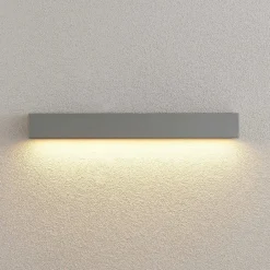 Lucande Terrassebelysning|Væglamper > LED-væglampe Lengo, 50 cm, sølv, 1 lyskilde, IP65