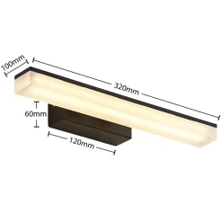 Lucande Væg- Og Spejllamper > LED-væglampe Lisana, vandret, 32 cm, IP44