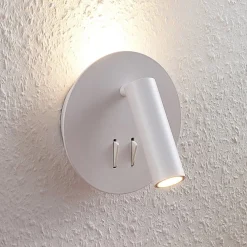 Lucande Væglamper|Væglamper > LED-væglampe Magya, hvid 2 lyskilder. rund