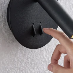 Lucande Væglamper|Væglamper > LED-væglampe Magya, sort 2 lyskilder, rund