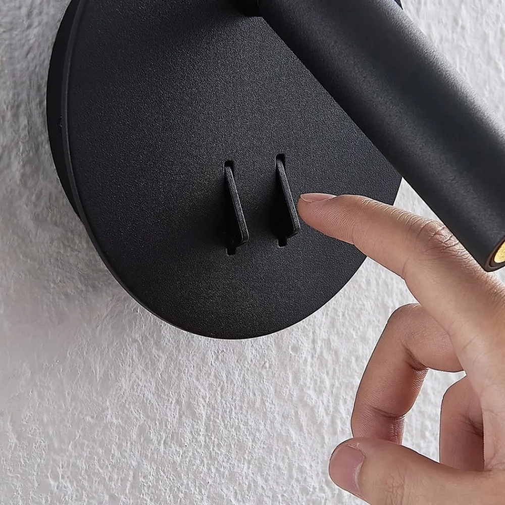 Lucande Væglamper|Væglamper > LED-væglampe Magya, sort 2 lyskilder, rund