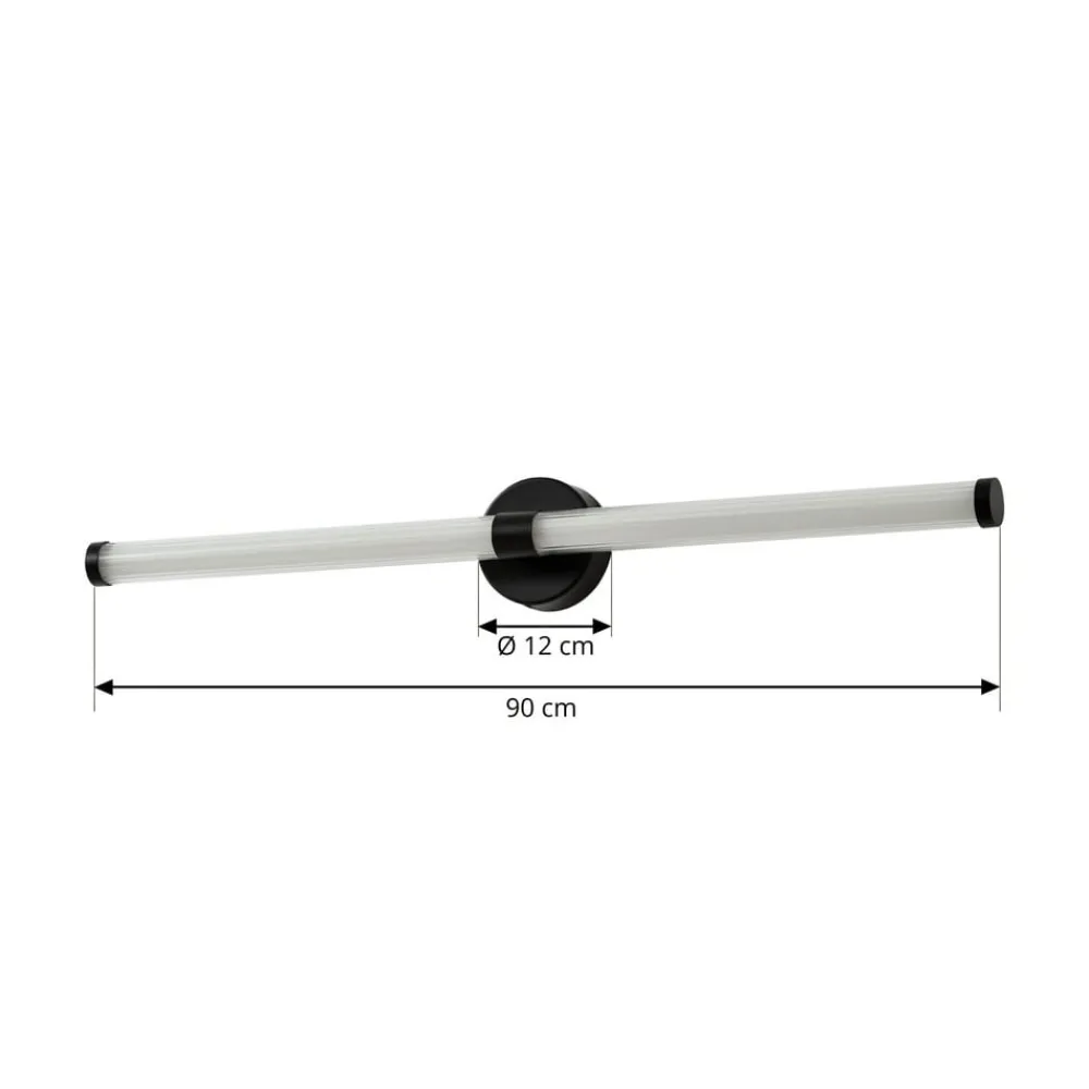 Lucande Væg- Og Spejllamper > LED-væglampe Melisa, sort, 90 cm, CCT, IP44