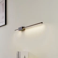 Lucande Gang|Væglamper > LED-væglampe Skaila, sort, længde 90 cm, 3.000 K