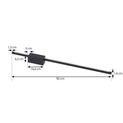 Lucande Gang|Væglamper > LED-væglampe Skaila, sort, længde 90 cm, 3.000 K