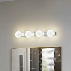 Lucande Væg- Og Spejllamper|Væglamper > LED-væglampe til badeværelset Myrra, krom, glas, 60 cm, IP44