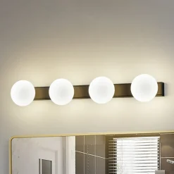 Lucande Væg- Og Spejllamper|Væglamper > LED-væglampe til badeværelset Myrra, sort, glas, 60 cm, IP44