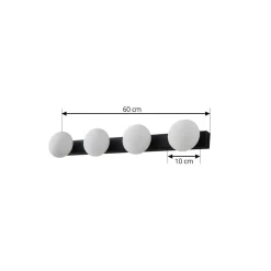 Lucande Væg- Og Spejllamper|Væglamper > LED-væglampe til badeværelset Myrra, sort, glas, 60 cm, IP44