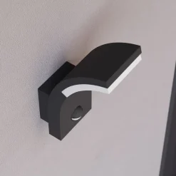 Lucande Væglampe Med Sensor|Terrassebelysning > LED-væglampe Timm, sensor, 20cm, antracit, IP54