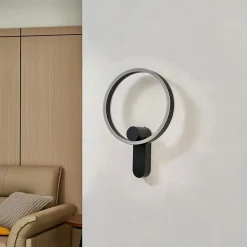 Lucande Væglamper > LED-væglampe Yekta, direkte, sort, dæmpbar
