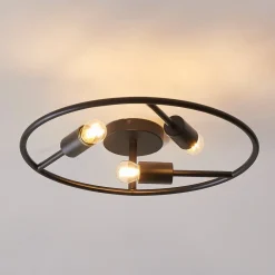 Lucande Loftlamper > Linnard loftlampe af stål, 3 lyskilder