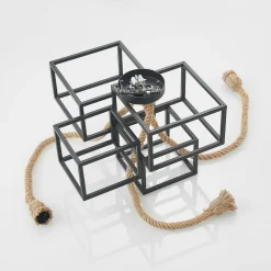 Lucande Loftlamper|Loftlamper > loftlampe Andrik, 44 cm, 3 lyskilder, hampereb, metal