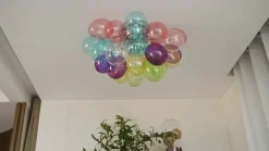 Lucande Gang|Loftlamper > loftlampe Diborah, farvet, glas, Ø 50 cm, G9
