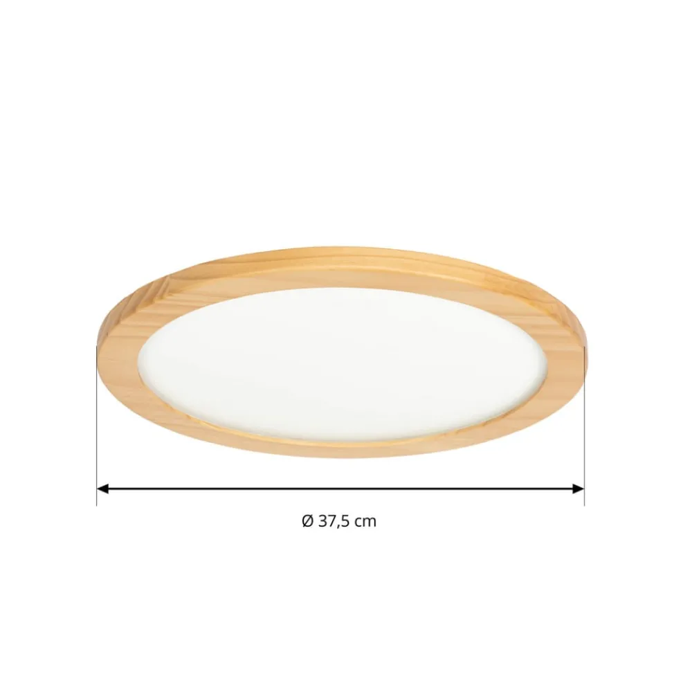 Lucande Gang|Loftlamper > loftlampe Joren, Ø 38 cm, træ, CCT, fjernbetjening