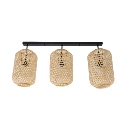 Lucande Loftlamper > loftlampe Jorick, 3 lyskilder, længde 104,5 cm, bambus