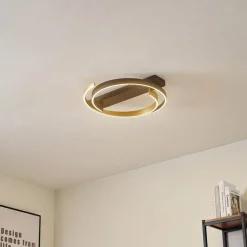 Gang|Loftlamper ^ Lucande loftlampe Natsuma, sort/guld, metal, Ø 50 cm