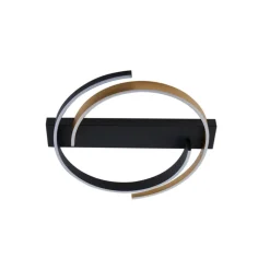 Gang|Loftlamper ^ Lucande loftlampe Natsuma, sort/guld, metal, Ø 50 cm