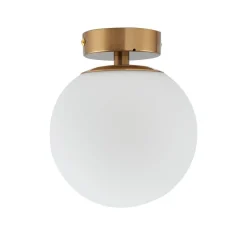 Lucande Loftlamper|Loftlamper > loftslampe Bidolo, messingfarvet, glas, 15 cm, IP44