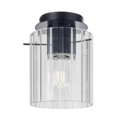 Lucande Loftlamper > loftslampe Eirian, 1-lys, sort, glas, E27