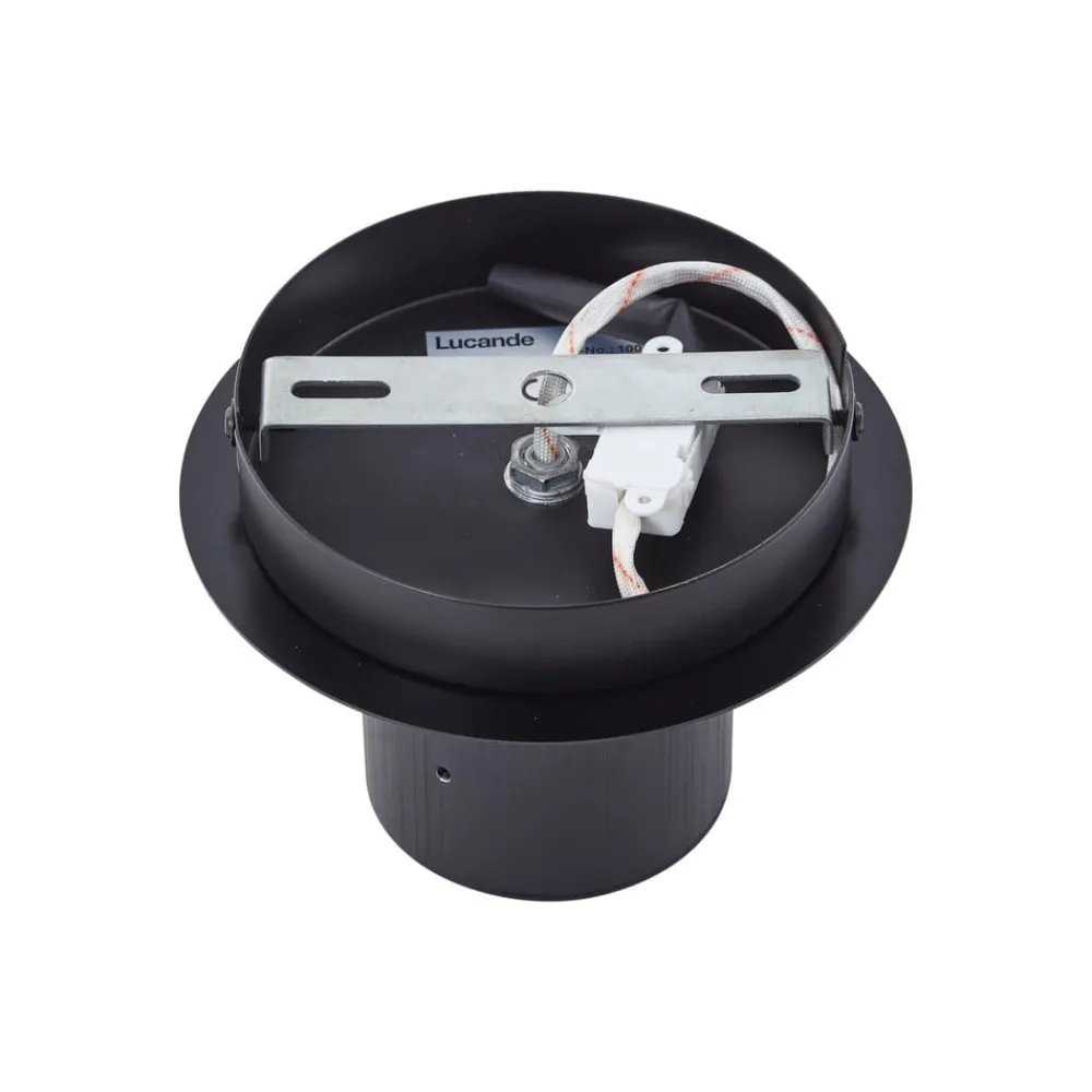 Lucande Loftlamper > loftslampe Eirian, 1-lys, sort, glas, E27