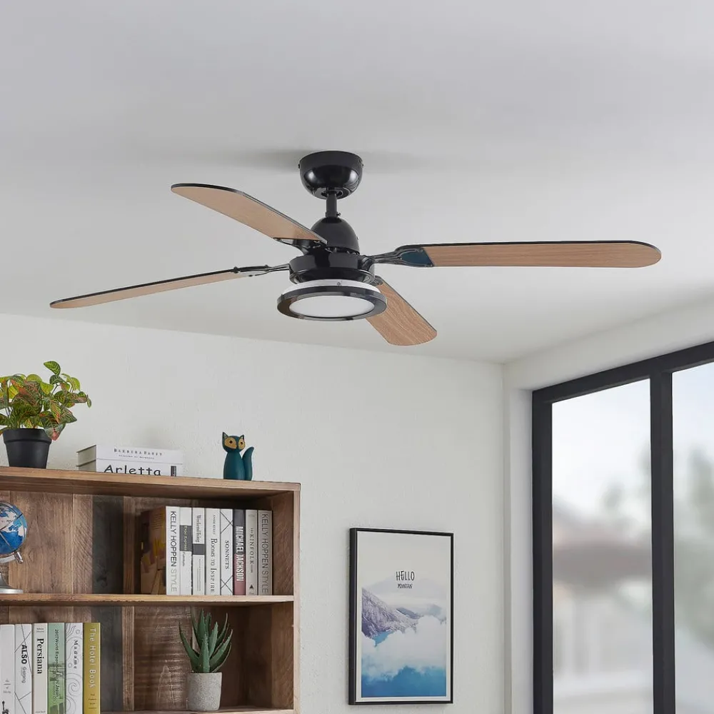 Lucande Loftventilatorer > loftventilator Tedric, sort, støjsvag, 133 cm
