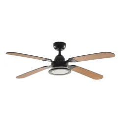 Lucande Loftventilatorer > loftventilator Tedric, sort, støjsvag, 133 cm