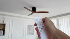 Lucande Loftventilatorer > loftventilator Vindur, sort/træ, DC, støjsvag