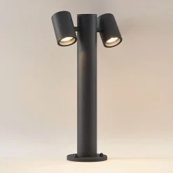 Sokkellamper ^ Lucande Maloney sokkellampe, 50 cm, antracit, IP54