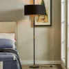 Gulvlamper|Gulvlamper ^ Lucande Malviras gulvlampe i stof med bladdekoration