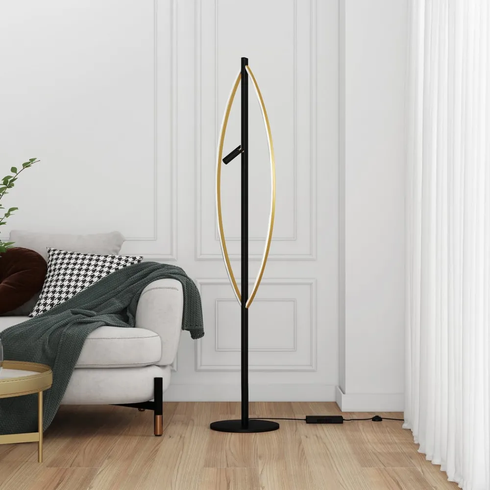Lucande Gulvlamper|Gulvlamper > Matwei LED-gulvlampe, oval, messing
