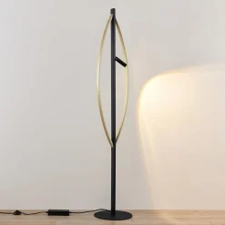 Lucande Gulvlamper|Gulvlamper > Matwei LED-gulvlampe, oval, messing