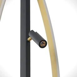 Lucande Gulvlamper|Gulvlamper > Matwei LED-gulvlampe, oval, messing