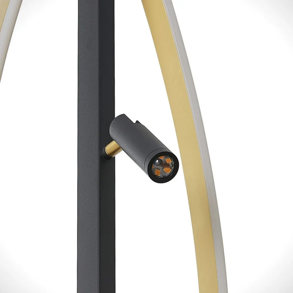 Lucande Gulvlamper|Gulvlamper > Matwei LED-gulvlampe, oval, messing
