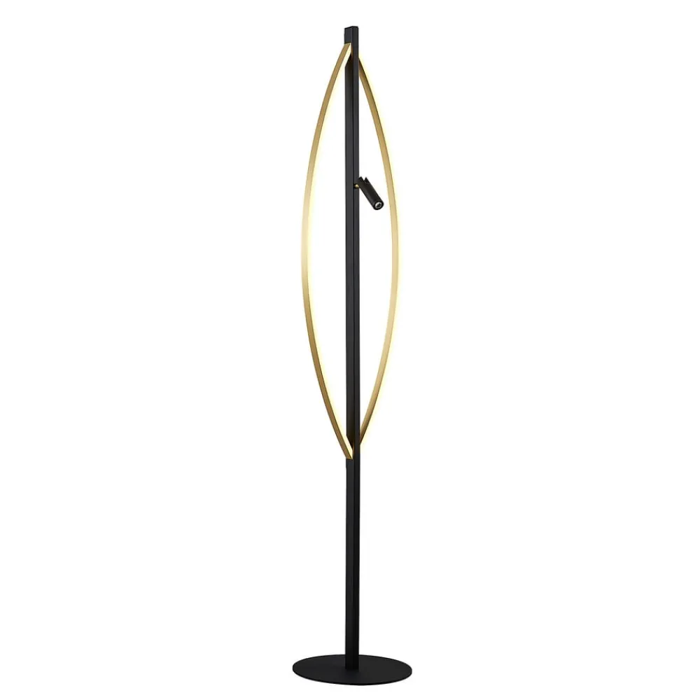 Lucande Gulvlamper|Gulvlamper > Matwei LED-gulvlampe, oval, messing