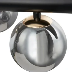 Lucande Pendellamper > -pendel Diborah, røggrå, glas, 90 cm, G9