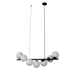 Lucande Pendellamper|Pendellamper > pendel Isandro, sort/opal, 7-lys