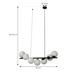 Lucande Pendellamper|Pendellamper > pendel Isandro, sort/opal, 7-lys