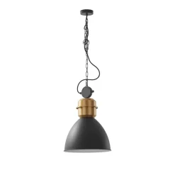 Lucande Pendellamper > -pendel Kaeloria, sort/messing, aluminium, Ø 35 cm