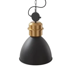 Lucande Pendellamper > -pendel Kaeloria, sort/messing, aluminium, Ø 35 cm