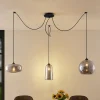 Pendellamper ^ Lucande pendellampe Zyli, 3 lyskilder, røggrå, glas