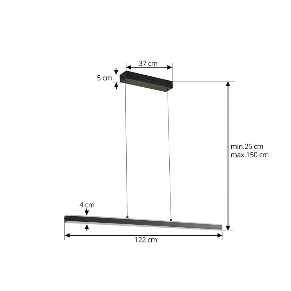 Lucande Pendellamper|Pendellamper > Pendolo LED-hængelampe, sort, aluminium, 120 cm