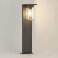 Lucande Terrassebelysning|Gadebelysning > Semka vejlampe, 65 cm, antracit, glas, aluminium