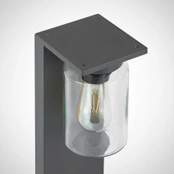 Lucande Terrassebelysning|Gadebelysning > Semka vejlampe, 65 cm, antracit, glas, aluminium